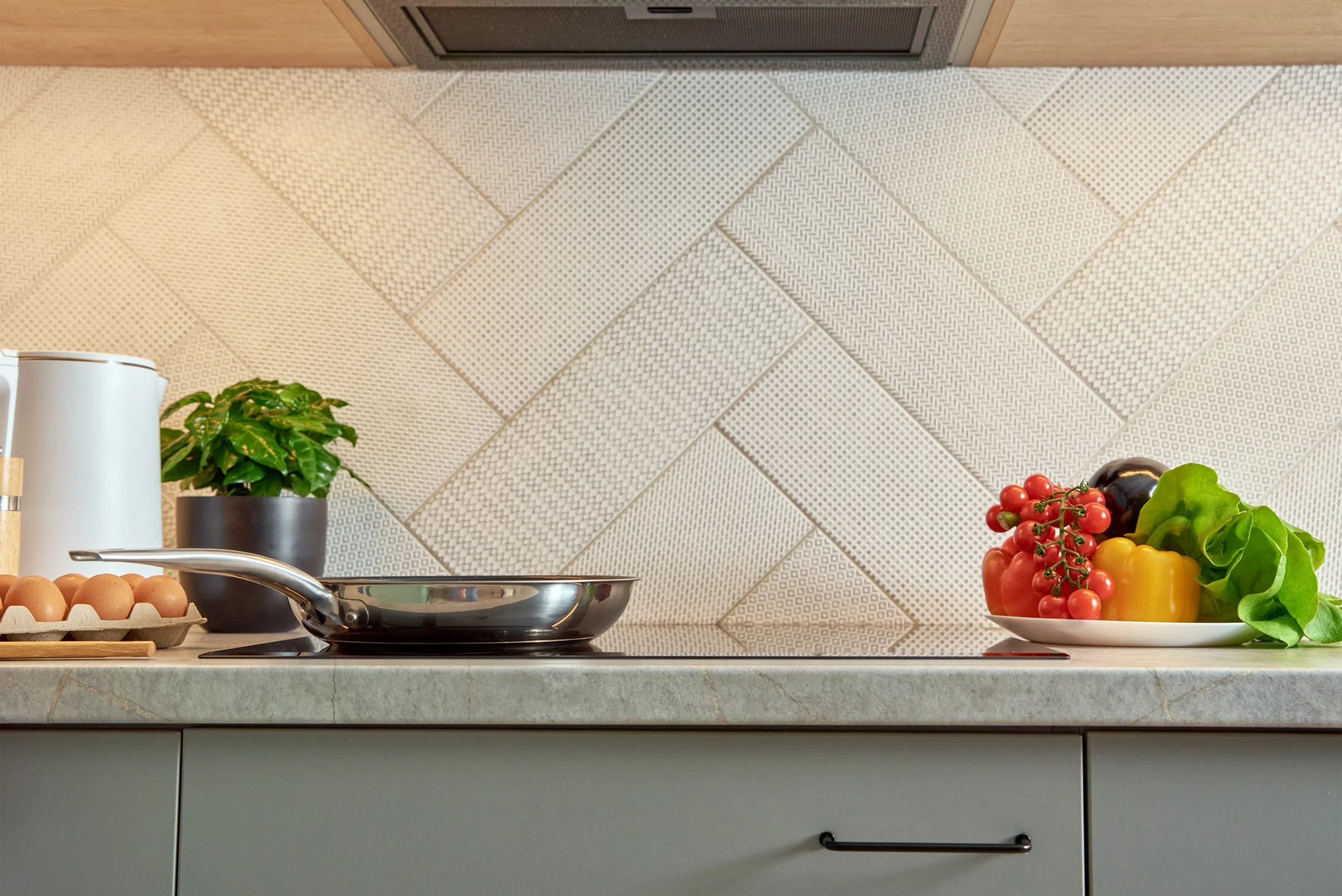 White Tiles Backsplash